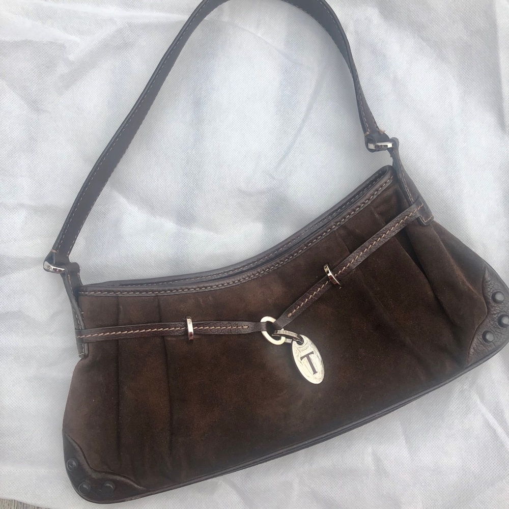 TOD’S Brown Suede and Leather Shoulder Bag